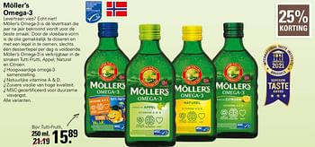 Aanbiedingen Möller`s omega-3 tutti-frutti - MÃ¶ller's - Geldig van 20/04/2022 tot 07/05/2022 bij De Online Drogist