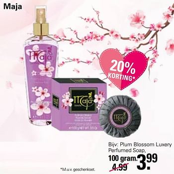 Aanbiedingen Plum blossom luxery perfumed soap - Maja - Geldig van 20/04/2022 tot 07/05/2022 bij De Online Drogist