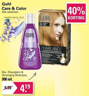 Aanbiedingen Zilverglans + verzorging shampoo - Guhl - Geldig van 20/04/2022 tot 07/05/2022 bij De Online Drogist