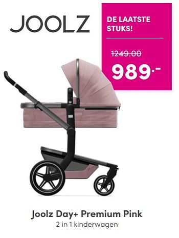 Aanbiedingen Joolz day+ premium pink 2 in 1 kinderwagen - Joolz - Geldig van 24/04/2022 tot 30/04/2022 bij Baby & Tiener Megastore