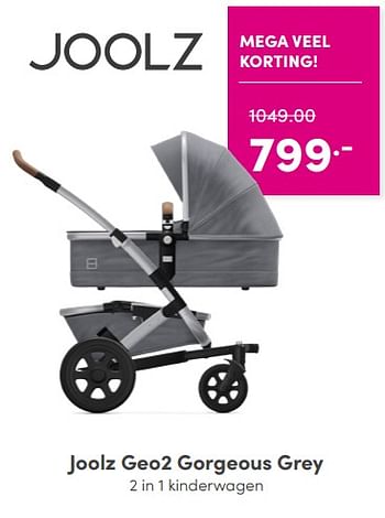 Aanbiedingen Joolz geo2 gorgeous grey 2 in 1 kinderwagen - Joolz - Geldig van 24/04/2022 tot 30/04/2022 bij Baby & Tiener Megastore