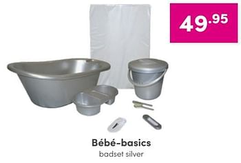 Aanbiedingen Bébé-basics badset silver - BÃ©bÃ© Basics - Geldig van 24/04/2022 tot 30/04/2022 bij Baby & Tiener Megastore