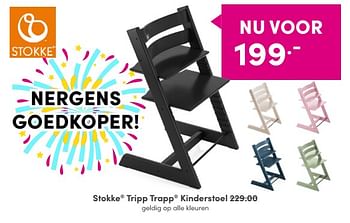 Aanbiedingen Stokke tripp trapp kinderstoel - Stokke - Geldig van 24/04/2022 tot 30/04/2022 bij Baby & Tiener Megastore
