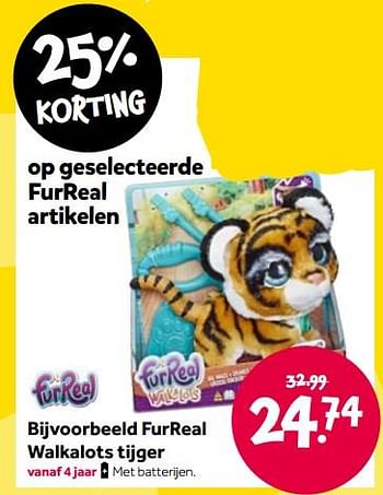 Aanbiedingen Furreal walkalots tijger - FurReal - Geldig van 15/04/2022 tot 08/05/2022 bij Intertoys