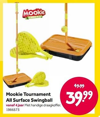 Aanbiedingen Mookie tournament all surface swingball - Mookie - Geldig van 15/04/2022 tot 08/05/2022 bij Intertoys