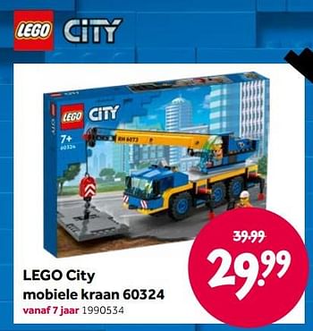 Aanbiedingen Lego city mobiele kraan 60324 - Lego - Geldig van 15/04/2022 tot 08/05/2022 bij Intertoys