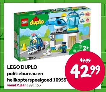 Aanbiedingen Lego duplo politiebureau en helikopterspeelgoed 10959 - Lego - Geldig van 15/04/2022 tot 08/05/2022 bij Intertoys