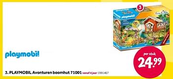 Aanbiedingen Playmobil avonturen boomhut 71001 - Playmobil - Geldig van 15/04/2022 tot 08/05/2022 bij Intertoys