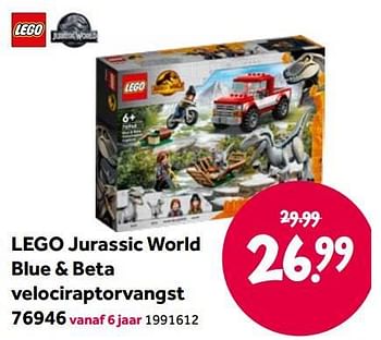 Aanbiedingen Lego jurassic world blue + beta velociraptorvangst 76946 - Lego - Geldig van 15/04/2022 tot 08/05/2022 bij Intertoys