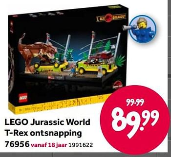 Aanbiedingen Lego jurassic world t-rex ontsnapping 76956 - Lego - Geldig van 15/04/2022 tot 08/05/2022 bij Intertoys