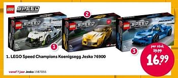 Aanbiedingen Lego speed champions koenigsegg jesko 76900 - Lego - Geldig van 15/04/2022 tot 08/05/2022 bij Intertoys