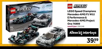 Aanbiedingen Lego speed champions mercedes-amg f1 w12 e performance + mercedes-amg project one 76909 - Lego - Geldig van 15/04/2022 tot 08/05/2022 bij Intertoys
