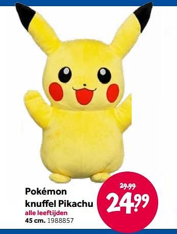 Aanbiedingen Pokémon knuffel pikachu - Tomy - Geldig van 15/04/2022 tot 08/05/2022 bij Intertoys