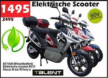 Aanbiedingen Elekttische scooter - Talent - Geldig van 18/04/2022 tot 08/05/2022 bij Itek
