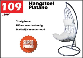 Aanbiedingen Hangstoel platano - Huismerk - Itek - Geldig van 18/04/2022 tot 08/05/2022 bij Itek
