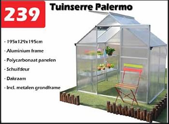 Aanbiedingen Tuinserre palermo - Huismerk - Itek - Geldig van 18/04/2022 tot 08/05/2022 bij Itek