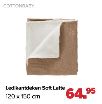 Aanbiedingen Cottonbaby ledikantdeken soft latte - Cottonbaby  - Geldig van 25/04/2022 tot 14/05/2022 bij Baby-Dump