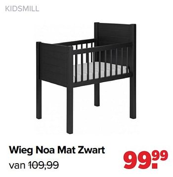 Aanbiedingen Kidsmill wieg noa mat zwart - Kidsmill - Geldig van 25/04/2022 tot 14/05/2022 bij Baby-Dump