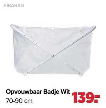 Aanbiedingen Bibabad opvouwbaar badje wit - BibaBad - Geldig van 25/04/2022 tot 14/05/2022 bij Baby-Dump