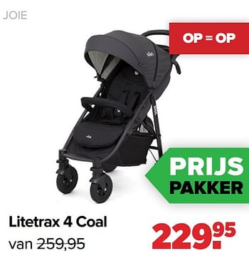 Aanbiedingen Joie litetrax 4 coal - Joie - Geldig van 25/04/2022 tot 14/05/2022 bij Baby-Dump
