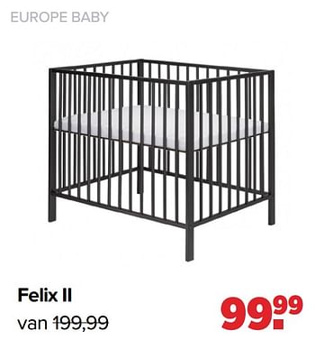 Aanbiedingen Europe baby felix ii - Europe baby - Geldig van 25/04/2022 tot 14/05/2022 bij Baby-Dump
