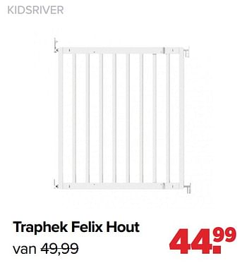 Aanbiedingen Kidsriver traphek felix hout - Kidsriver - Geldig van 25/04/2022 tot 14/05/2022 bij Baby-Dump