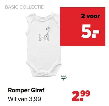 Aanbiedingen Romper giraf - Basic Collection - Geldig van 25/04/2022 tot 14/05/2022 bij Baby-Dump