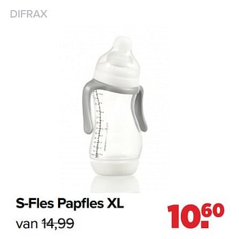 Aanbiedingen S-fles papfles xl - Difrax - Geldig van 25/04/2022 tot 14/05/2022 bij Baby-Dump