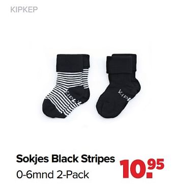 Aanbiedingen Sokjes black stripes - KipKep - Geldig van 25/04/2022 tot 14/05/2022 bij Baby-Dump