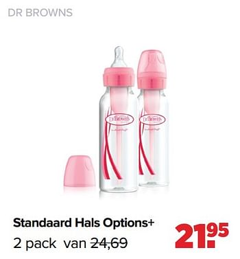 Aanbiedingen Standaard hals options+ - DrBrown's - Geldig van 25/04/2022 tot 14/05/2022 bij Baby-Dump