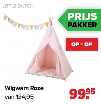 Aanbiedingen Wigwam roze - Little Dutch - Geldig van 25/04/2022 tot 14/05/2022 bij Baby-Dump