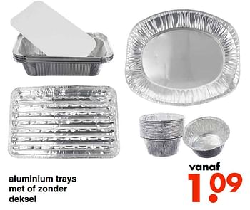 Aanbiedingen Aluminium trays met of zonder deksel - Huismerk - Wibra - Geldig van 21/04/2022 tot 04/05/2022 bij Wibra