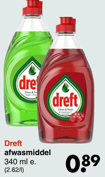 Aanbiedingen Dreft afwasmiddel - Dreft - Geldig van 21/04/2022 tot 04/05/2022 bij Wibra