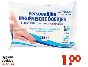 Aanbiedingen Hygiene doekjes - Huismerk - Wibra - Geldig van 21/04/2022 tot 04/05/2022 bij Wibra
