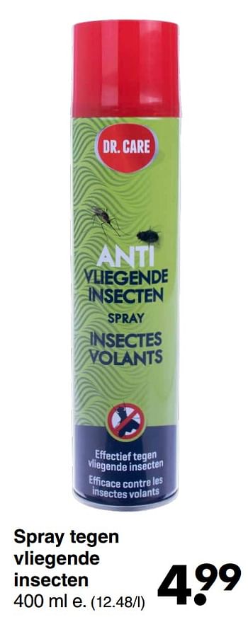 Aanbiedingen Spray tegen vliegende insecten - Dr. Care - Geldig van 21/04/2022 tot 04/05/2022 bij Wibra