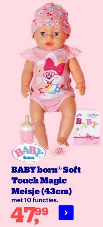 Aanbiedingen Baby born soft touch magic meisje - Baby Born - Geldig van 22/04/2022 tot 09/05/2022 bij Bol