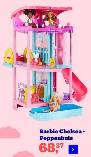 Aanbiedingen Barbie chelsea - poppenhuis - Mattel - Geldig van 22/04/2022 tot 09/05/2022 bij Bol