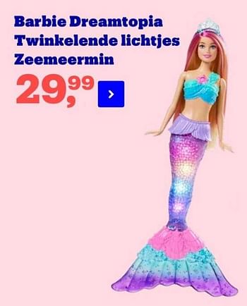 Aanbiedingen Barbie dreamtopia twinkelende lichtjes zeemeermin - Mattel - Geldig van 22/04/2022 tot 09/05/2022 bij Bol