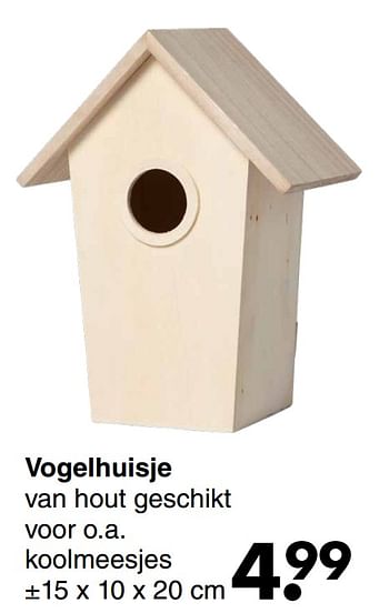 Aanbiedingen Vogelhuisje - Huismerk - Wibra - Geldig van 21/04/2022 tot 04/05/2022 bij Wibra