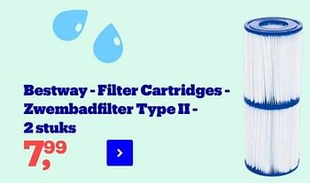 Aanbiedingen Bestway - filter cartridges - zwembadfilter type ii - BestWay - Geldig van 22/04/2022 tot 09/05/2022 bij Bol