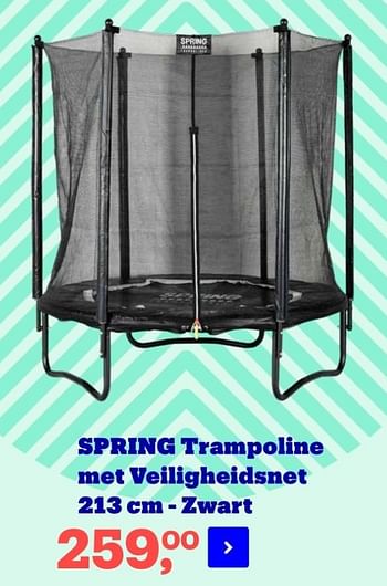 Aanbiedingen Spring trampoline met veiligheidsnet - zwart - Spring - Geldig van 22/04/2022 tot 09/05/2022 bij Bol