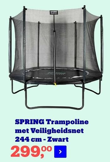 Aanbiedingen Spring trampoline met veiligheidsnet zwart - Spring - Geldig van 22/04/2022 tot 09/05/2022 bij Bol
