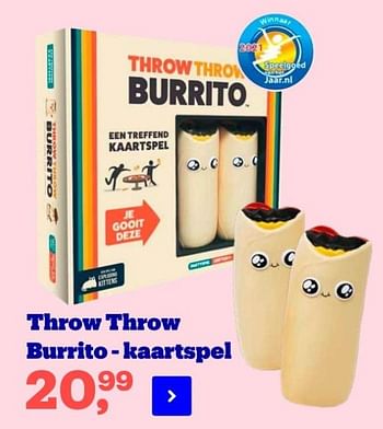 Aanbiedingen Throw throw burrito - kaartspel - Exploding Kittens - Geldig van 22/04/2022 tot 09/05/2022 bij Bol