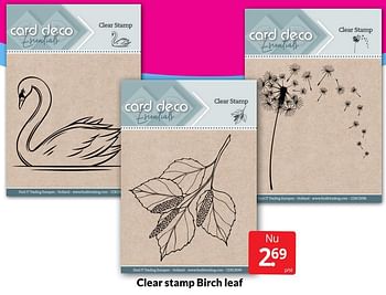 Aanbiedingen Clear stamp birch leaf - Card Deco Essentials - Geldig van 30/04/2022 tot 08/05/2022 bij Boekenvoordeel