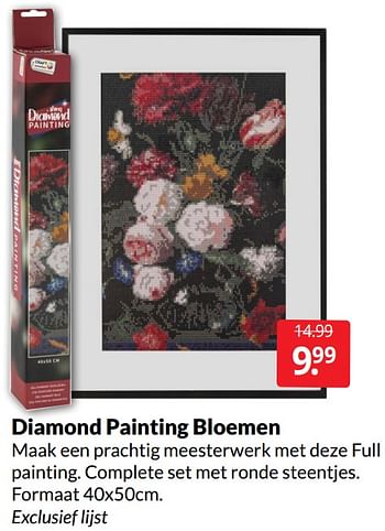 Aanbiedingen Diamond painting bloemen - Diamond Painting - Geldig van 30/04/2022 tot 08/05/2022 bij Boekenvoordeel