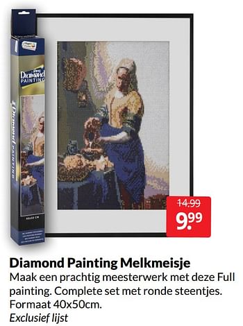 Aanbiedingen Diamond painting melkmeisje - Diamond Painting - Geldig van 30/04/2022 tot 08/05/2022 bij Boekenvoordeel
