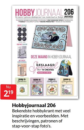 Aanbiedingen Hobbyjournaal 206 - Huismerk - Boekenvoordeel - Geldig van 30/04/2022 tot 08/05/2022 bij Boekenvoordeel