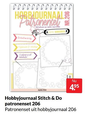 Aanbiedingen Hobbyjournaal stitch + do patronenset 206 - Huismerk - Boekenvoordeel - Geldig van 30/04/2022 tot 08/05/2022 bij Boekenvoordeel