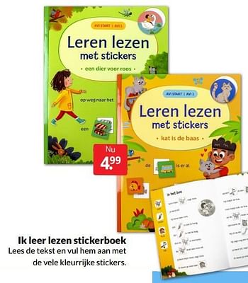 Aanbiedingen Ik leer lezen stickerboek - Huismerk - Boekenvoordeel - Geldig van 30/04/2022 tot 08/05/2022 bij Boekenvoordeel