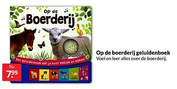 Aanbiedingen Op de boerderij geluidenboek - Huismerk - Boekenvoordeel - Geldig van 30/04/2022 tot 08/05/2022 bij Boekenvoordeel